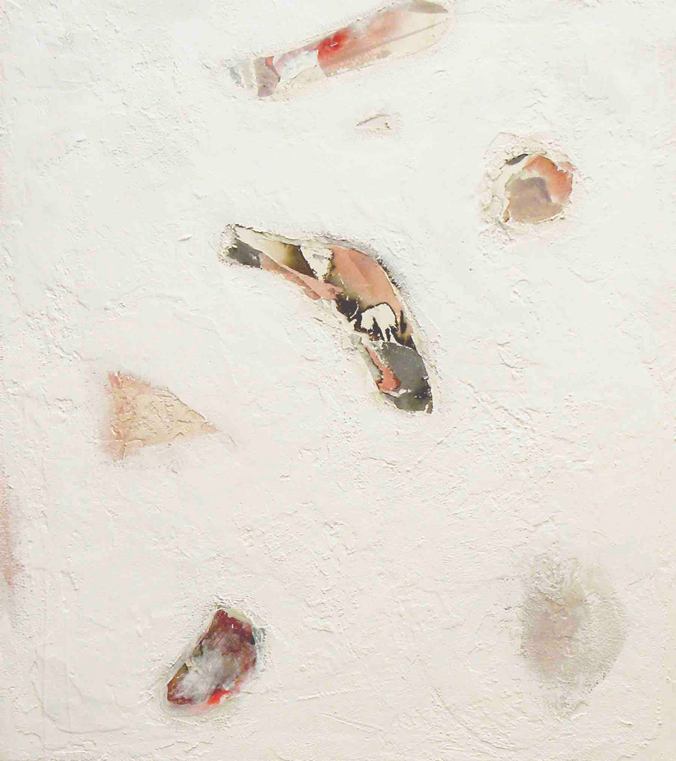 M16_2016<br> 80x90cm, acrilico, gesso e collage su tela