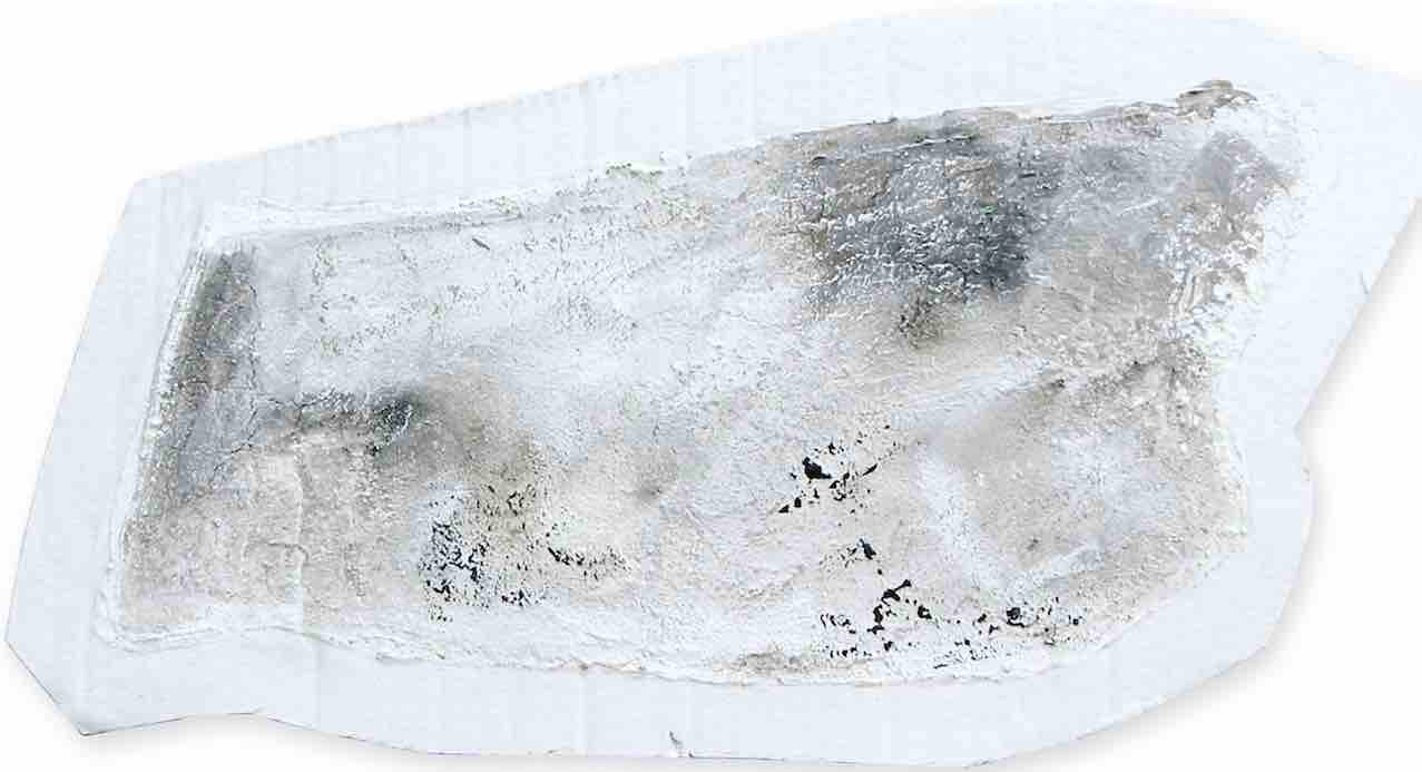 M3_2016<br> 50x27cm, acrilico, sabbia e gesso su cartone