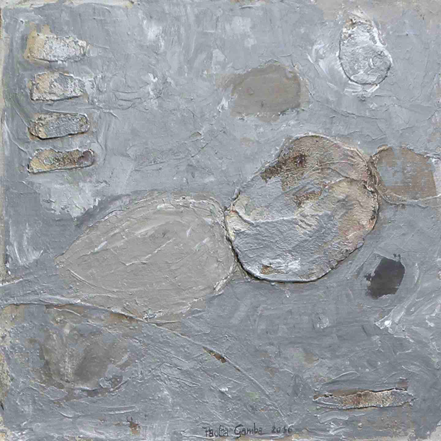 M6_2016<br> 40x40cm, acrilico e gesso su tela e legno