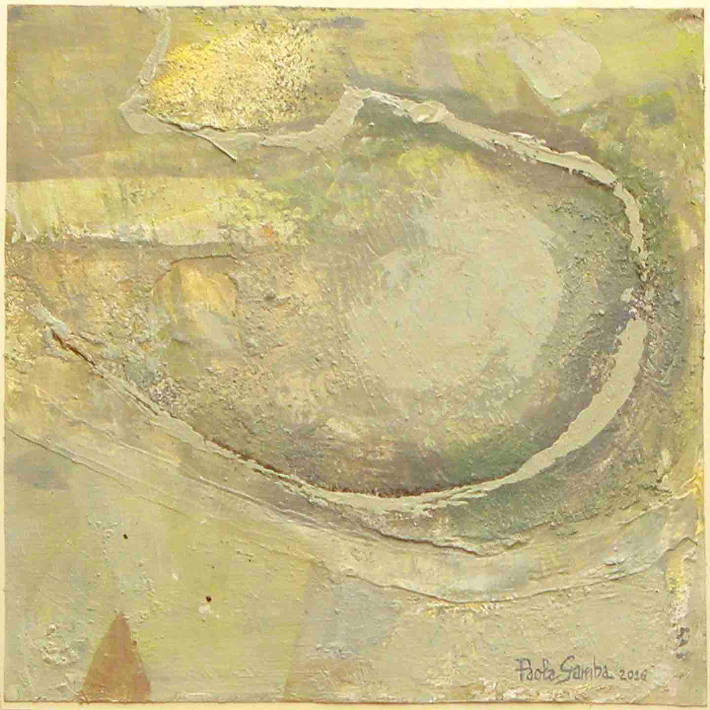 M7_2016<br> 40x40cm, acrilico e gesso su tela e legno