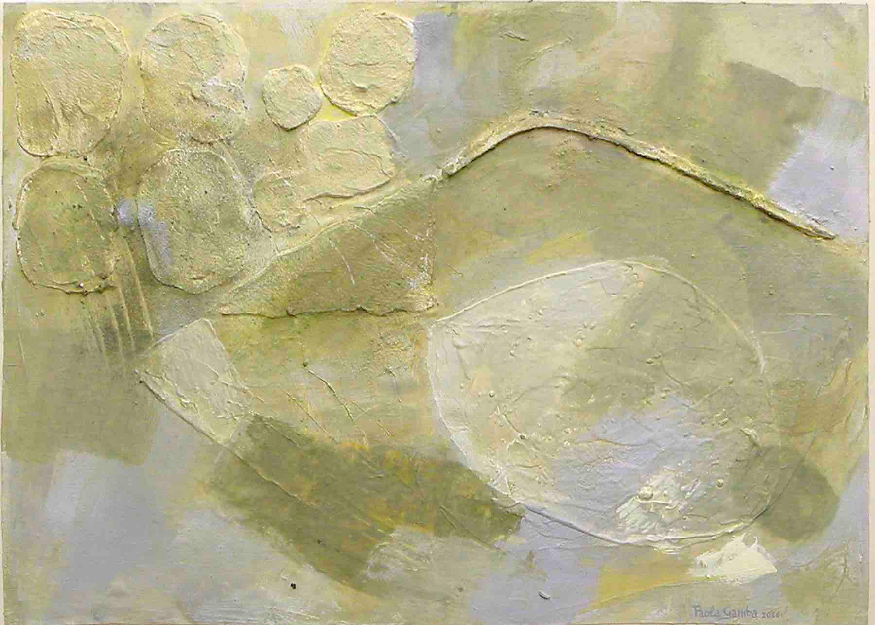 M9_2016<br> 70x50cm, acrilico e gesso su tela e legno